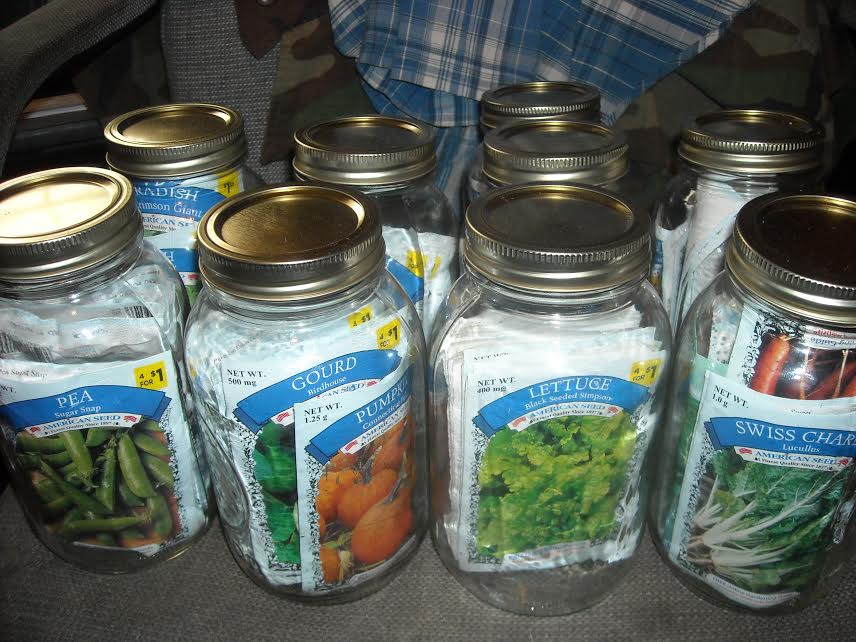 seeds in mason jars